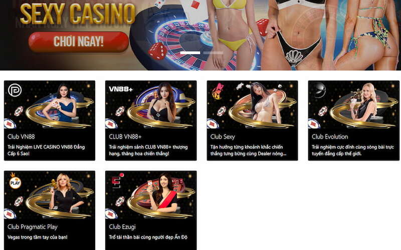 Chơi casino nhận thưởng liền tay tại sảnh game của VN88